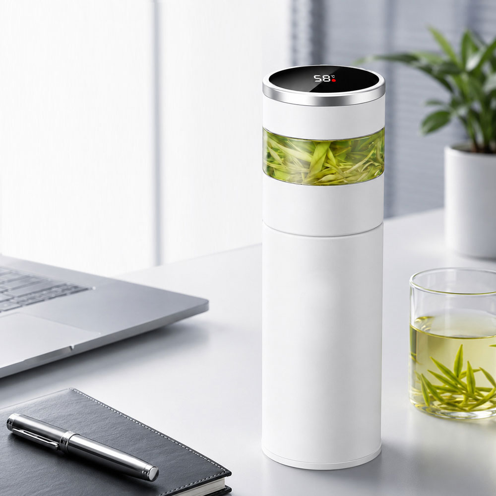 فلاسک دمنوش ساز تبلیغاتی استیل هوشمند کد FL-105 - تصویر 1